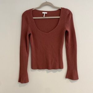 g f collection womens sweater rust red size xs